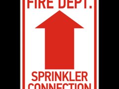 Fire Department. Sprinkler Connection Up Arrow Sign