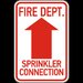 Fire Department. Sprinkler Connection Up Arrow Sign